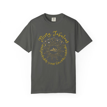 T-shirt with 'Flirty, fabulous, and probably your favorite mistake' quote by HELION, ACOTAR Series