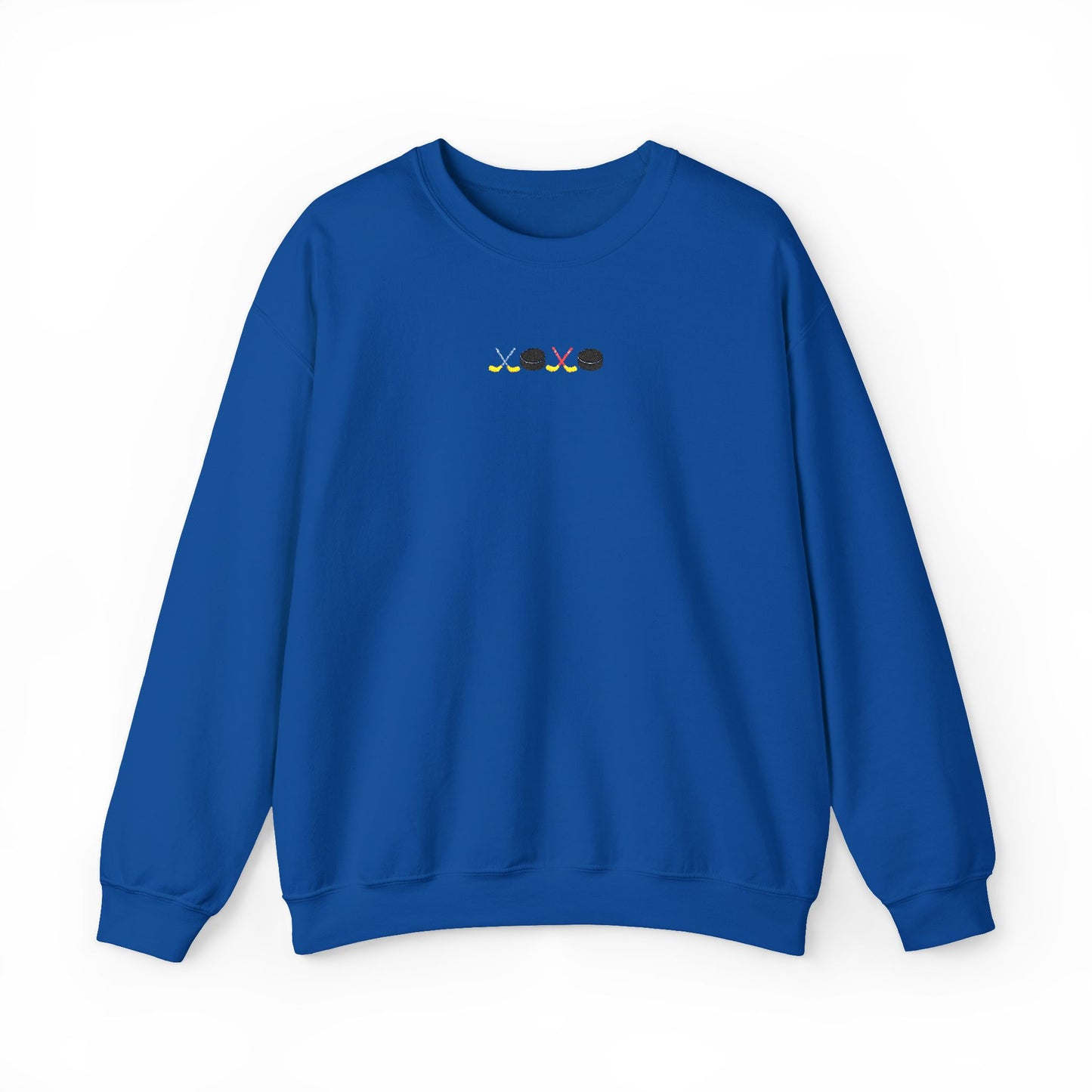 XOXO Hockey Crewneck Sweatshirt | Minimal Embroidered Cozy Pullover