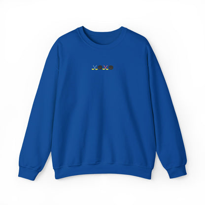 XOXO Hockey Crewneck Sweatshirt | Minimal Embroidered Cozy Pullover