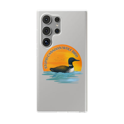 Stupid Canadian Wolf Bird Phone Case | Loon Sunset Hockey Design