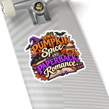 Pumpkin Spice & Paperback Romance Sticker | Fall Book Decal