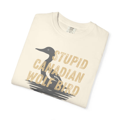 Stupid Canadian Wolf Bird Shirt | Hockey Romance IYKYK Reader Tee
