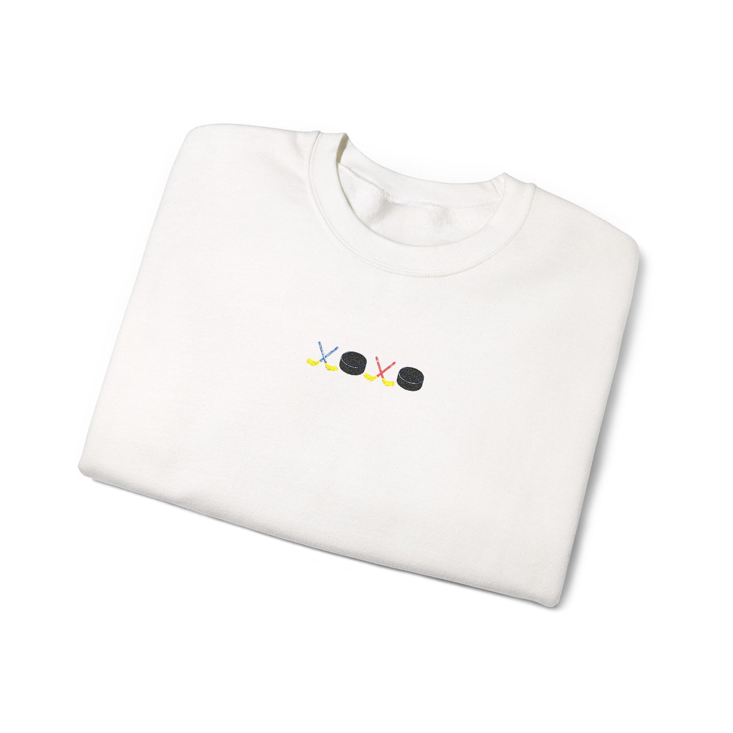 XOXO Hockey Crewneck Sweatshirt | Minimal Embroidered Cozy Pullover