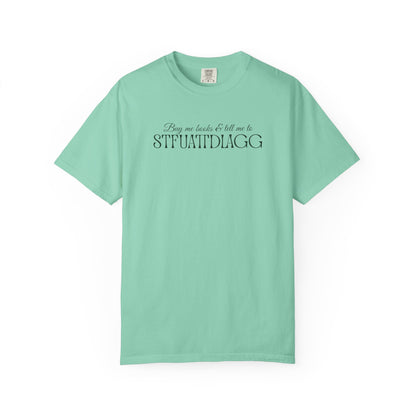Buy me books & tell me to STFUATTDLAGG T-Shirt - Casual Comfort Tee for Everyday Wear, Gift for Friends, Relaxed Style, Bookish shirt, Unique Fashion Statement