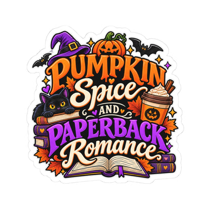 Pumpkin Spice & Paperback Romance Sticker | Fall Book Decal