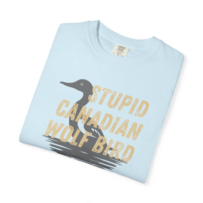Stupid Canadian Wolf Bird Shirt | Hockey Romance IYKYK Reader Tee