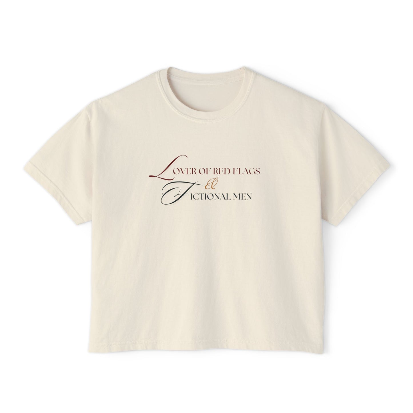 Women's Boxy Tee - BookTok Lover of Red Flags and Fictional Men