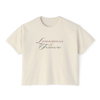 Women's Boxy Tee - BookTok Lover of Red Flags and Fictional Men