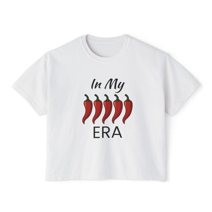 Spicy Vibes Women's Boxy Tee, Fun Stylish Shirt, Trendy Crop Top, Gift for Her, Casual Streetwear, Summer Tee