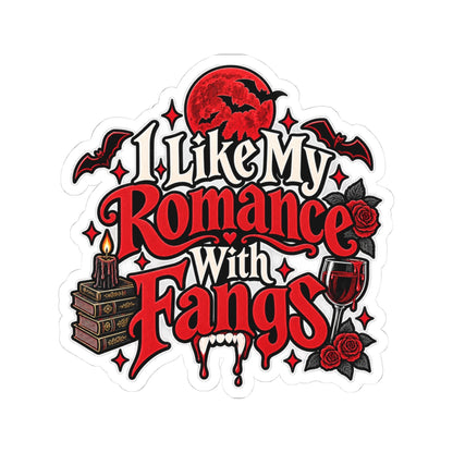 I Like My Romance With Fangs Sticker | Vampire Romance Decal