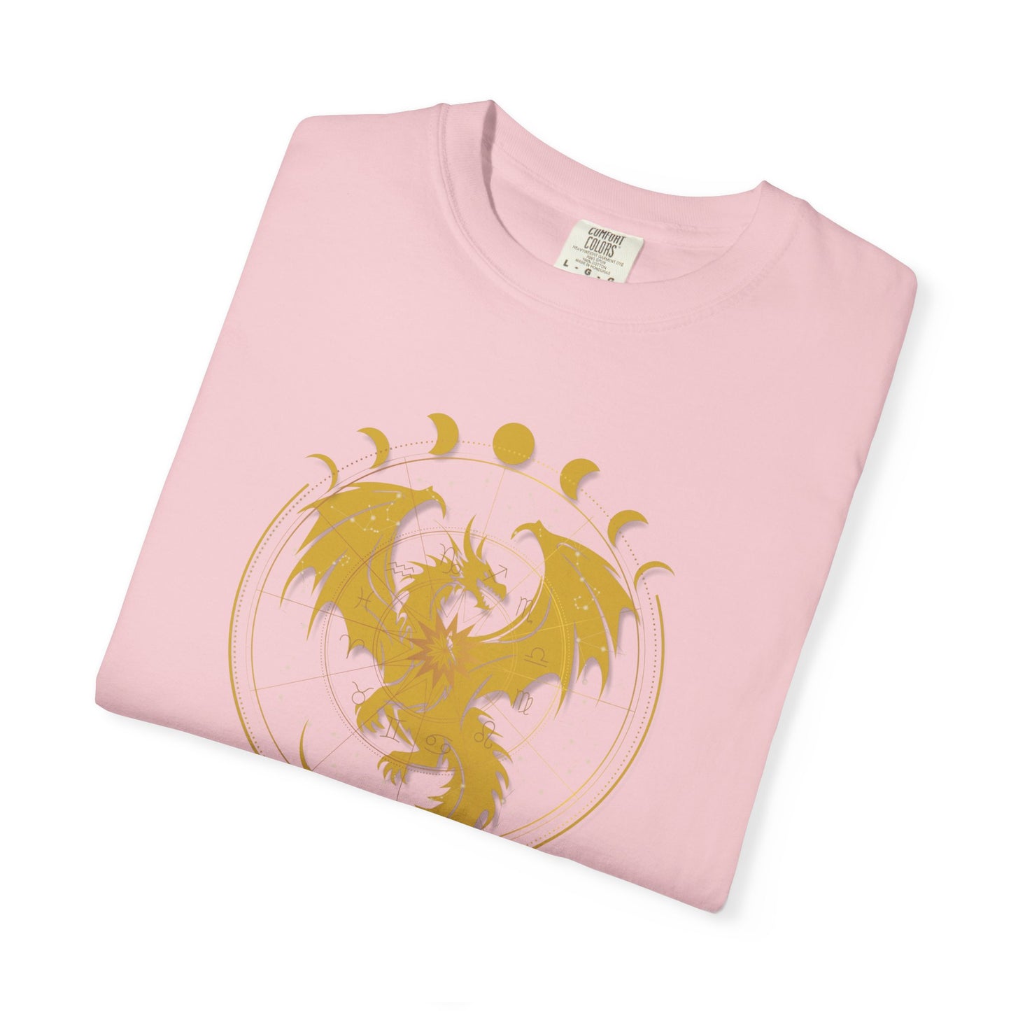 Dragons & Constellations Relaxed Fit Tee – Fantasy Dragon Moon Phase Shirt | Romantasy Reader Apparel