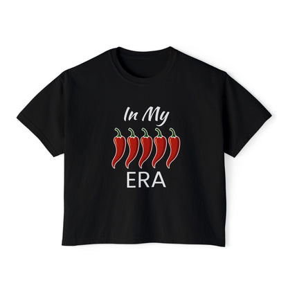 Spicy Vibes Women's Boxy Tee, Fun Stylish Shirt, Trendy Crop Top, Gift for Her, Casual Streetwear, Summer Tee