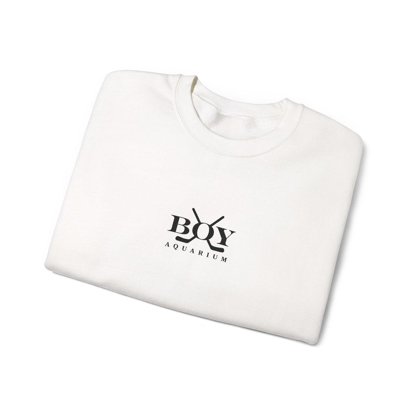 Boy Aquarium Hockey Embroidery Sweatshirt | Minimal Reader Crewneck