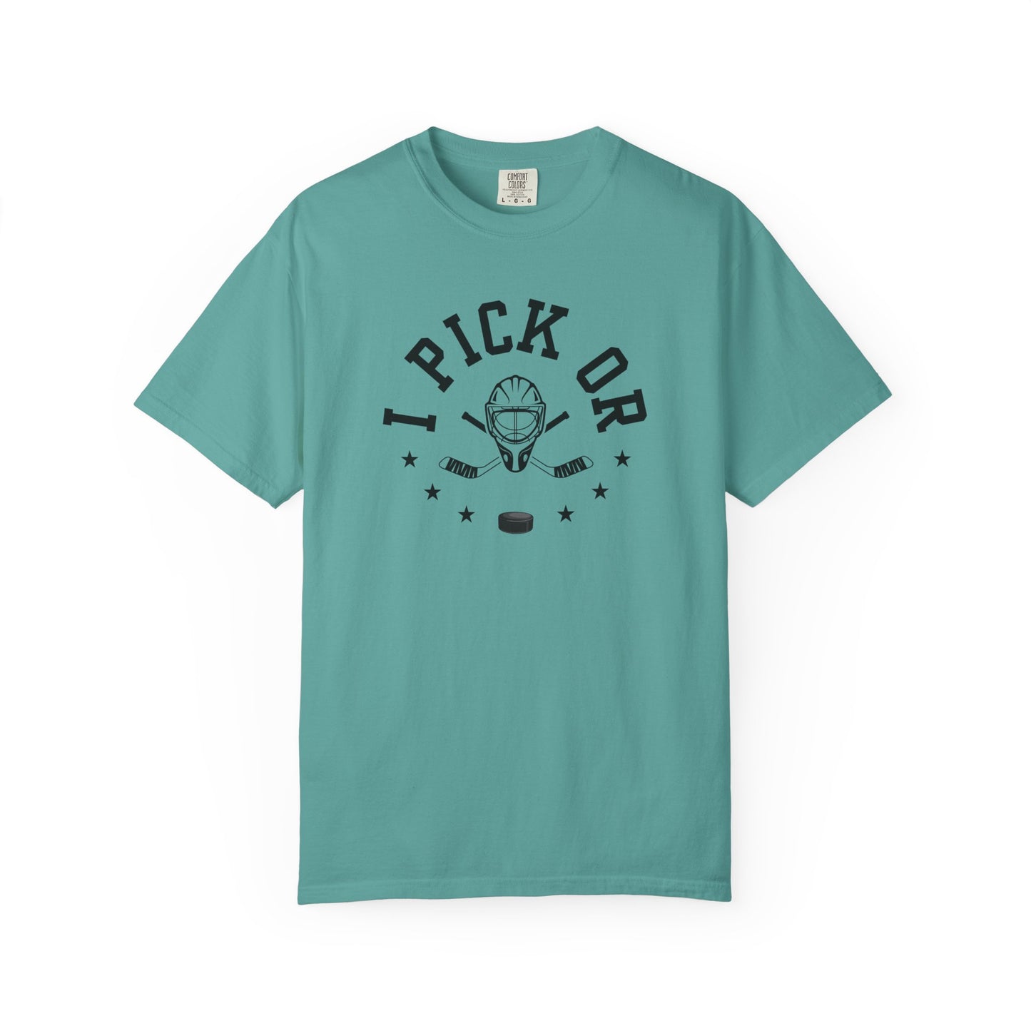 Hockey Romance Reader Tee | "I Pick Or" Goal Mask & Puck Design Relaxed Fit Shirt