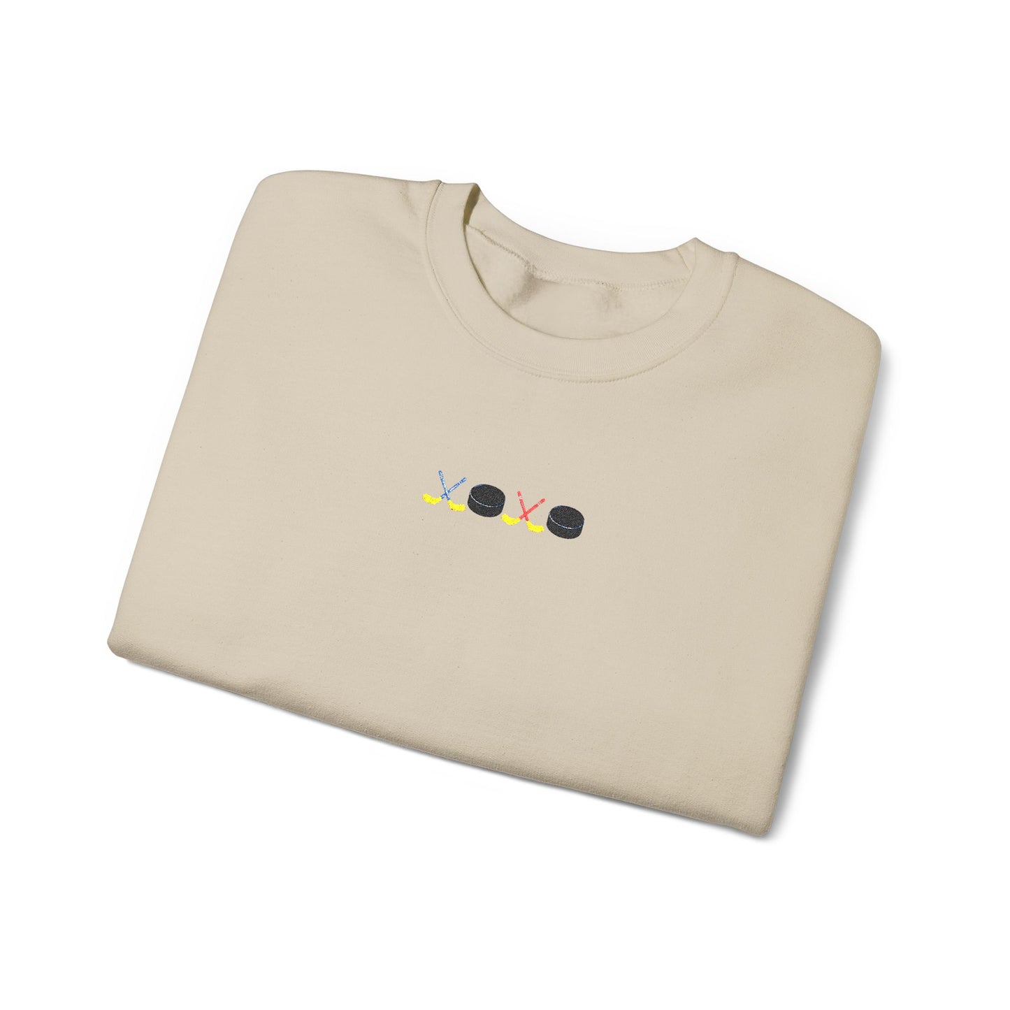 XOXO Hockey Crewneck Sweatshirt | Minimal Embroidered Cozy Pullover