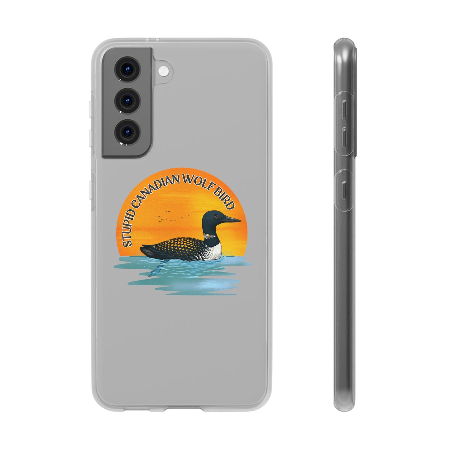 Stupid Canadian Wolf Bird Phone Case | Loon Sunset Hockey Design