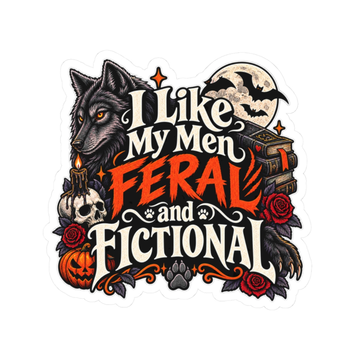 Feral & Fictional Men Sticker | Monster Romance Decal