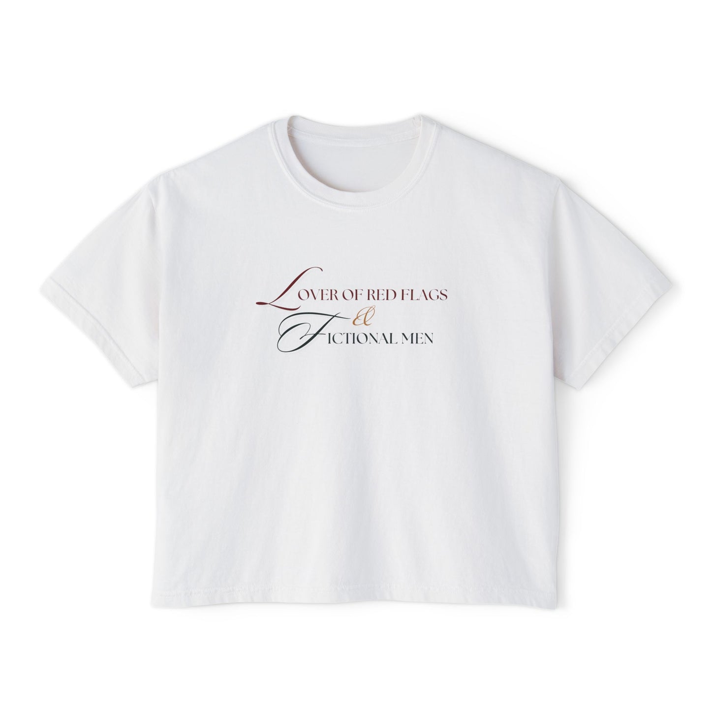 Women's Boxy Tee - BookTok Lover of Red Flags and Fictional Men