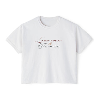 Women's Boxy Tee - BookTok Lover of Red Flags and Fictional Men