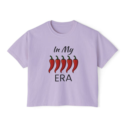 Spicy Vibes Women's Boxy Tee, Fun Stylish Shirt, Trendy Crop Top, Gift for Her, Casual Streetwear, Summer Tee
