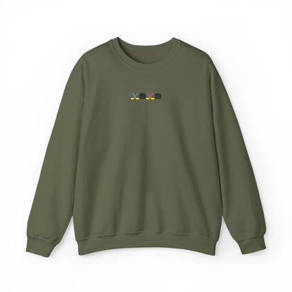 XOXO Hockey Crewneck Sweatshirt | Minimal Embroidered Cozy Pullover