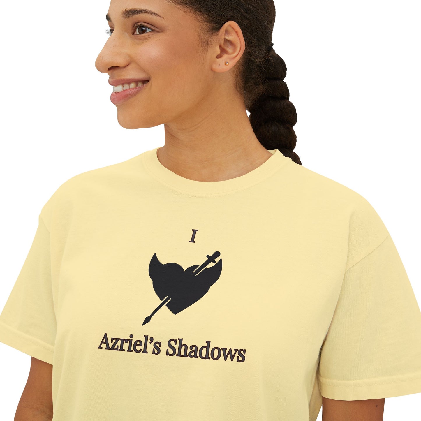 I Love Azriel's Shadows Women's Boxy Tee, Cute Graphic Tee, Gift for Readers, Literary Tee, Casual Comfort Wear