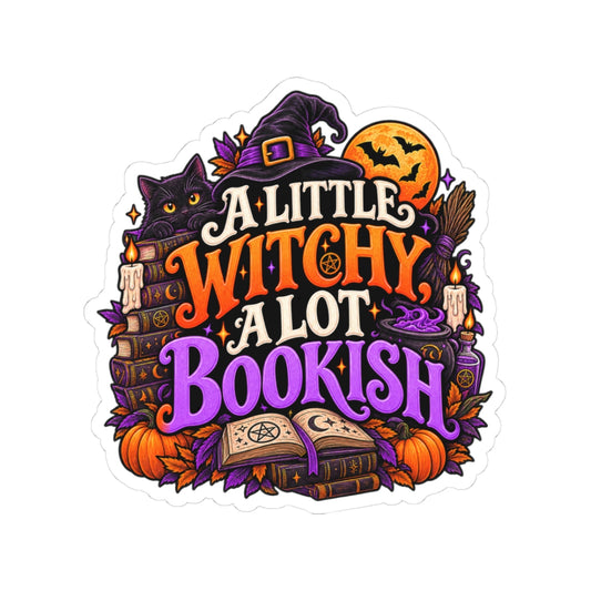 A Little Witchy, A Lot Bookish Sticker | Halloween Book Decal