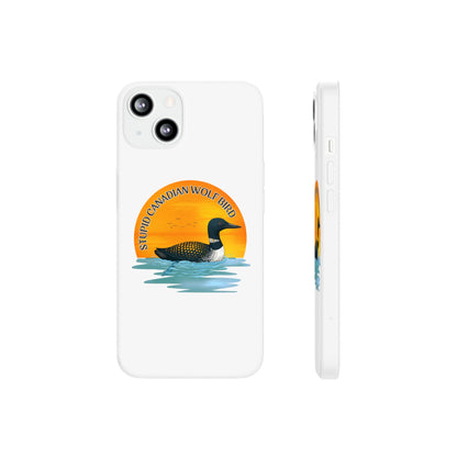 Stupid Canadian Wolf Bird Phone Case | Loon Sunset Hockey Design