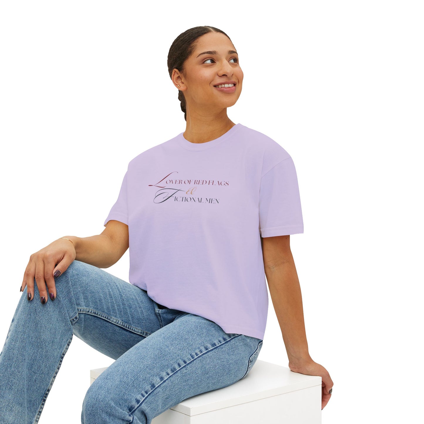Women's Boxy Tee - BookTok Lover of Red Flags and Fictional Men
