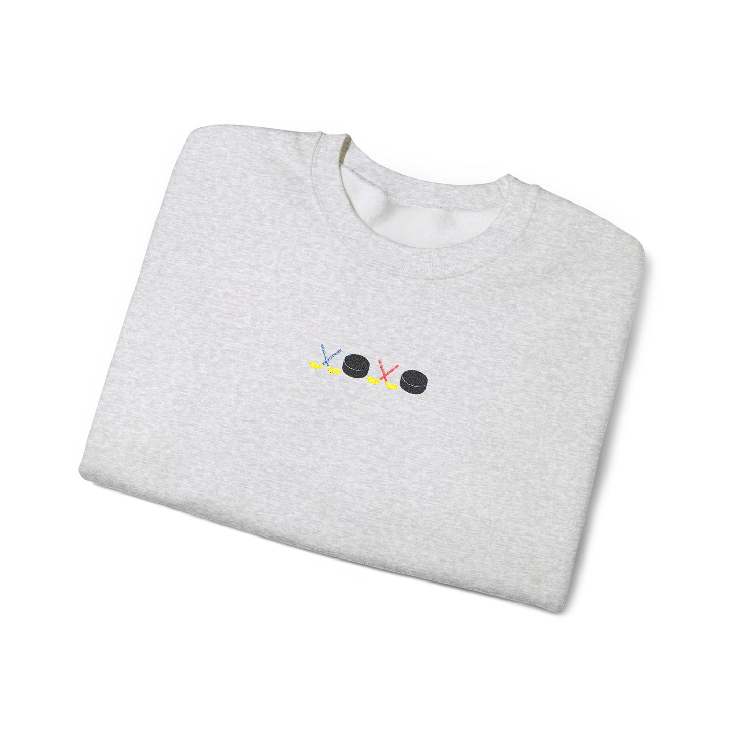 XOXO Hockey Crewneck Sweatshirt | Minimal Embroidered Cozy Pullover