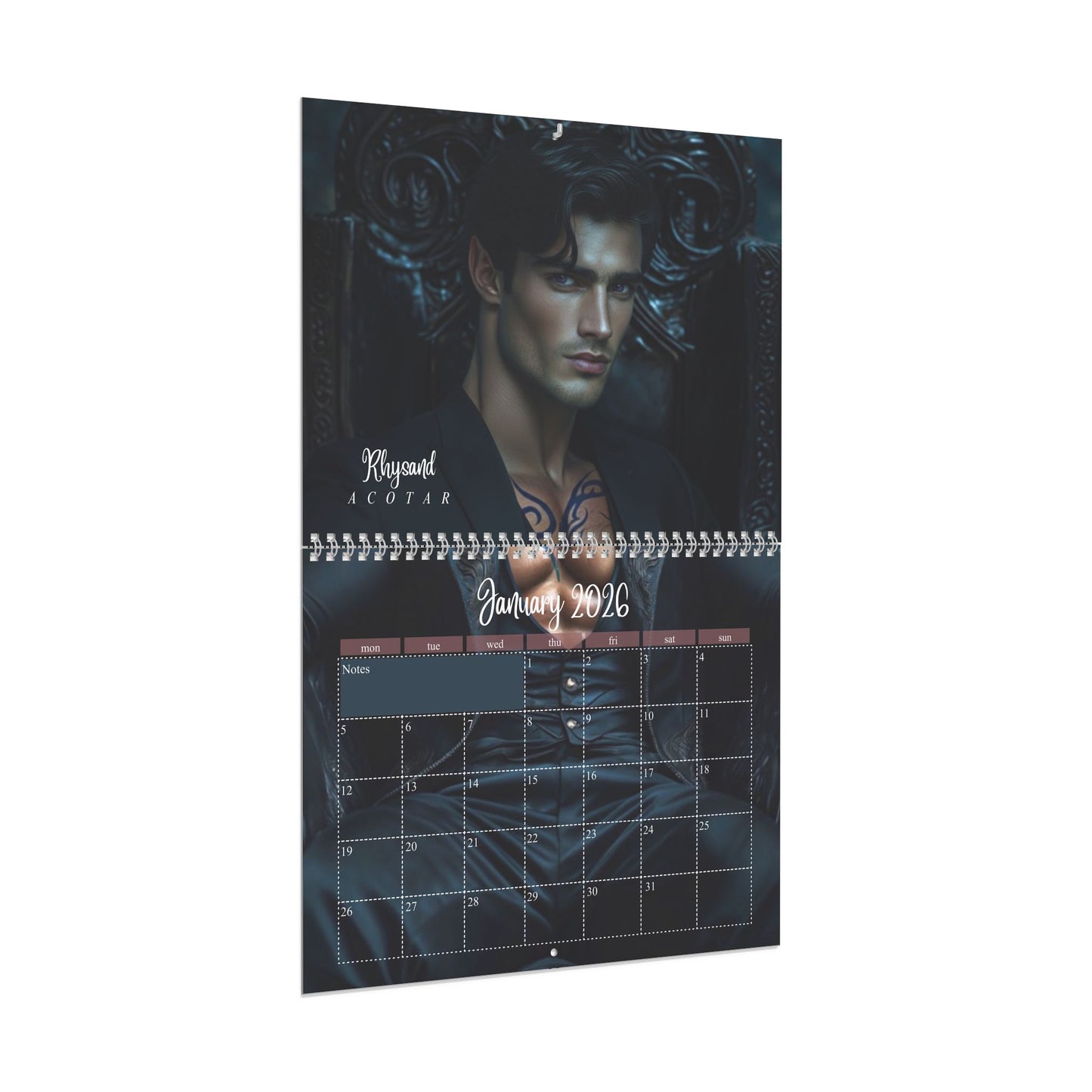 My Book Boyfriends 2026 Wall Calendar – Romantasy & BookTok Art Calendar