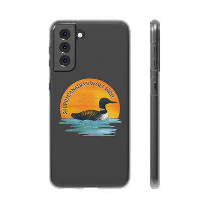 Stupid Canadian Wolf Bird Phone Case | Loon Sunset Hockey Design