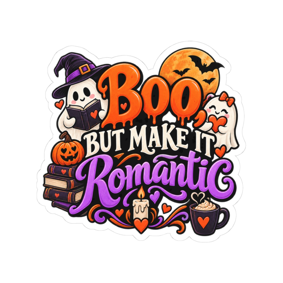 Boo, But Make It Romantic Sticker | Halloween Romance Decal