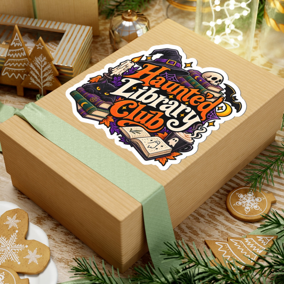 Haunted Library Club Sticker | Halloween Bookish Vinyl Decal