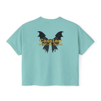 Trendy Women's Boxy Tee, 'Cassian Can Ruin Me', ACOTAR Series Fandom Shirt, Casual Fashion Top, Perfect for Everyday Wear, Goth Aesthetic Shirt