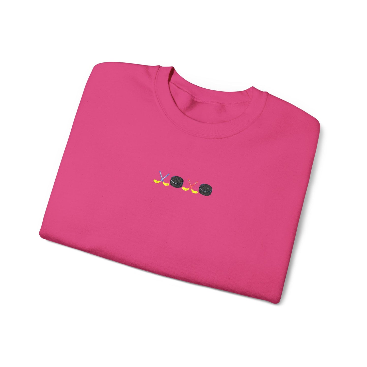 XOXO Hockey Crewneck Sweatshirt | Minimal Embroidered Cozy Pullover