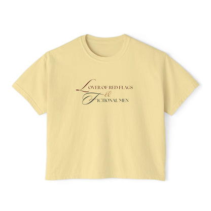 Women's Boxy Tee - BookTok Lover of Red Flags and Fictional Men