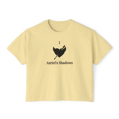 I Love Azriel's Shadows Women's Boxy Tee, Cute Graphic Tee, Gift for Readers, Literary Tee, Casual Comfort Wear