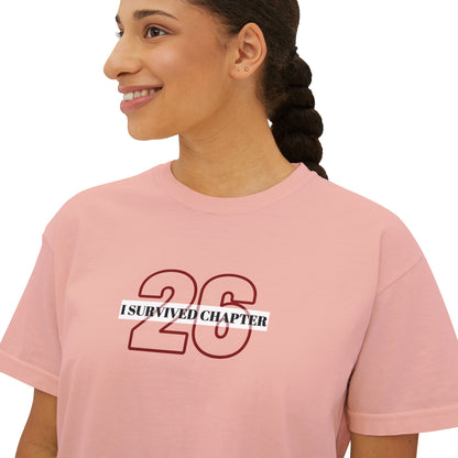 I Survived Chapter 26 Women's Boxy Tee, Inspirational T-Shirt, Motivational Graphic Tee, Birthday Gift, Celebration Top