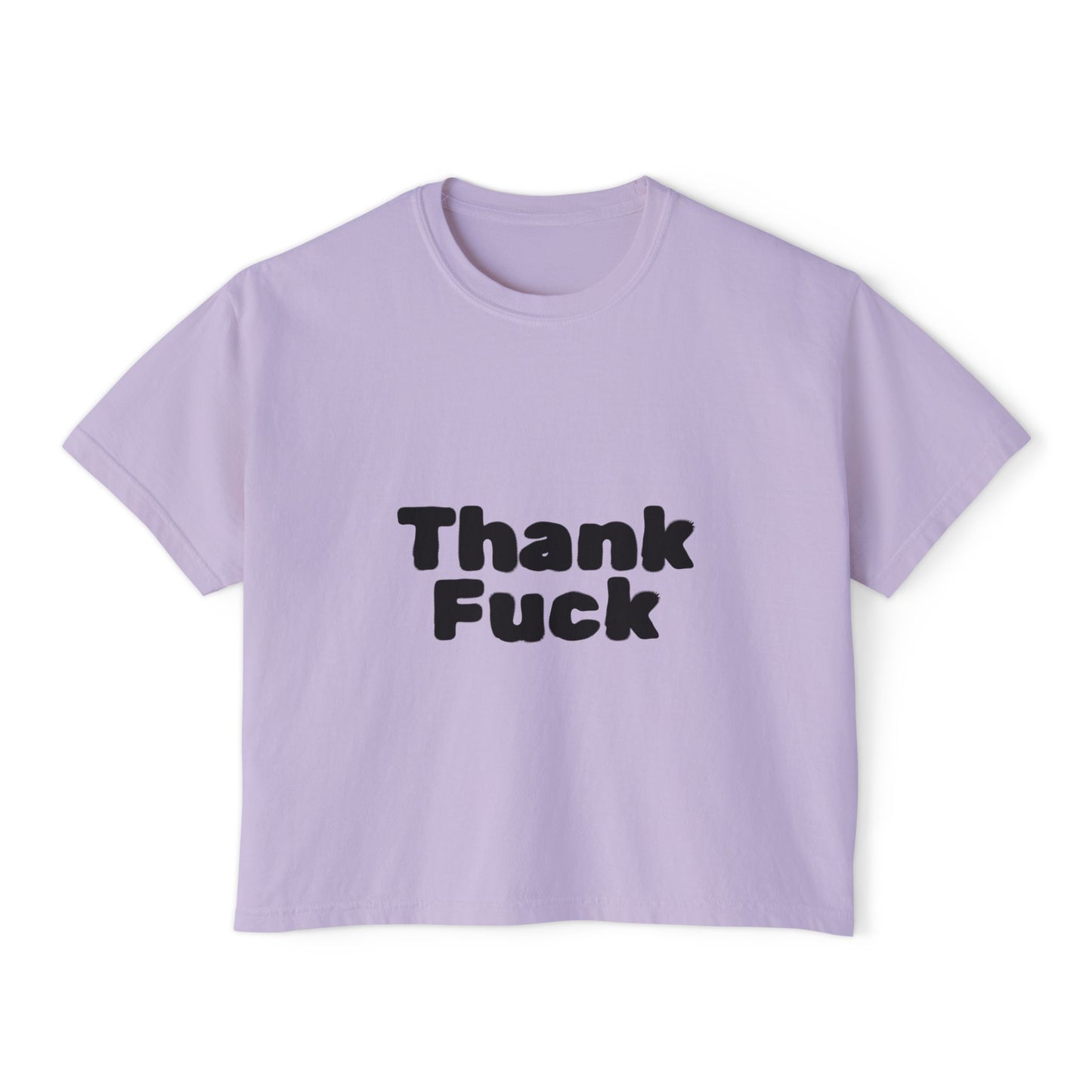 Thank F**k Women's Boxy Tee | Casual Graphic Tee, Funny T-Shirt, Gift for Friends, Everyday Wear, Summer Top