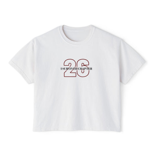 I Survived Chapter 26 Women's Boxy Tee, Inspirational T-Shirt, Motivational Graphic Tee, Birthday Gift, Celebration Top