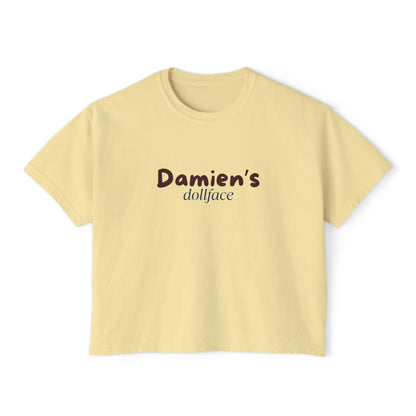 Damien's Dollface Women's Boxy Tee | Booktok Inspired Quotes and Lines | Statement Tee | Everyday Wear
