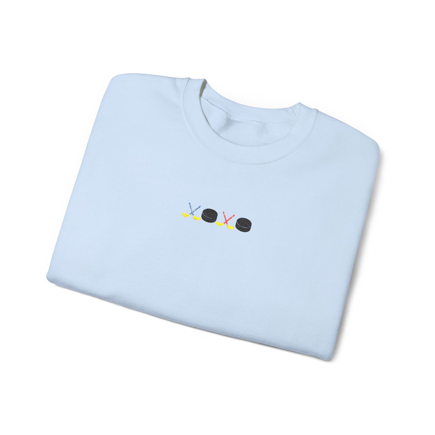 XOXO Hockey Crewneck Sweatshirt | Minimal Embroidered Cozy Pullover
