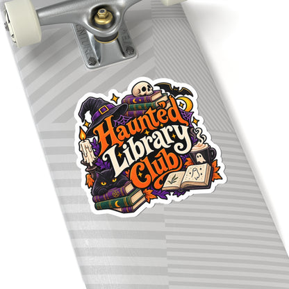 Haunted Library Club Sticker | Halloween Bookish Vinyl Decal