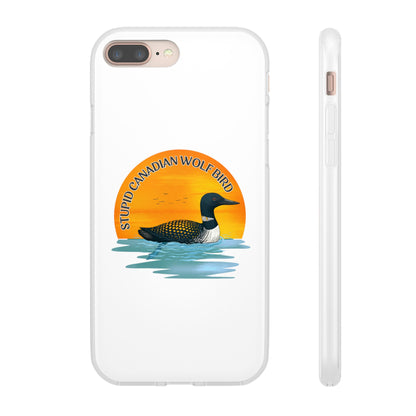 Stupid Canadian Wolf Bird Phone Case | Loon Sunset Hockey Design
