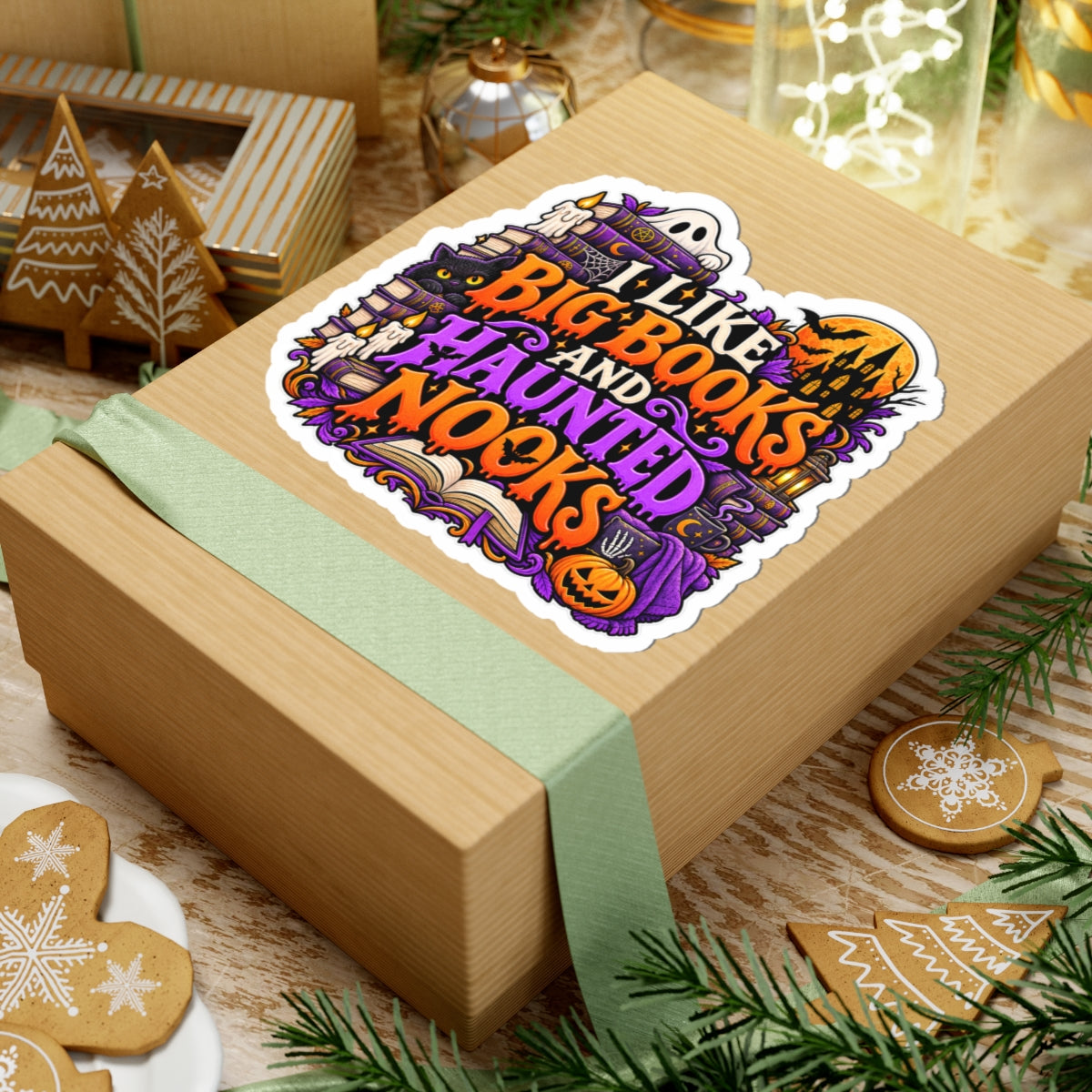 Big Books & Haunted Nooks Sticker | Halloween Reader Decal