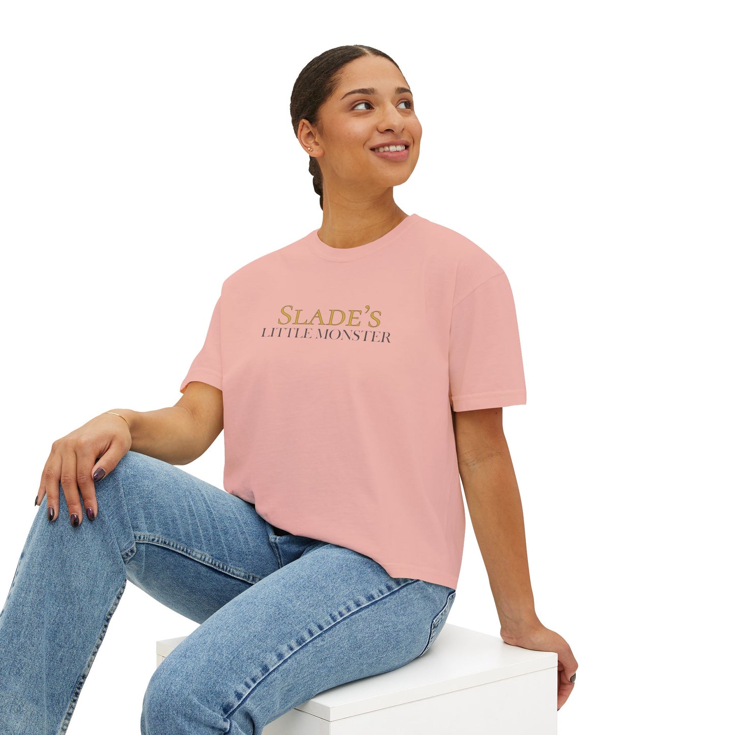 Slade Little Monster Women's Boxy Tee - Perfect for Birthdays, Gift for Mom, Casual Wear, Everyday Comfort