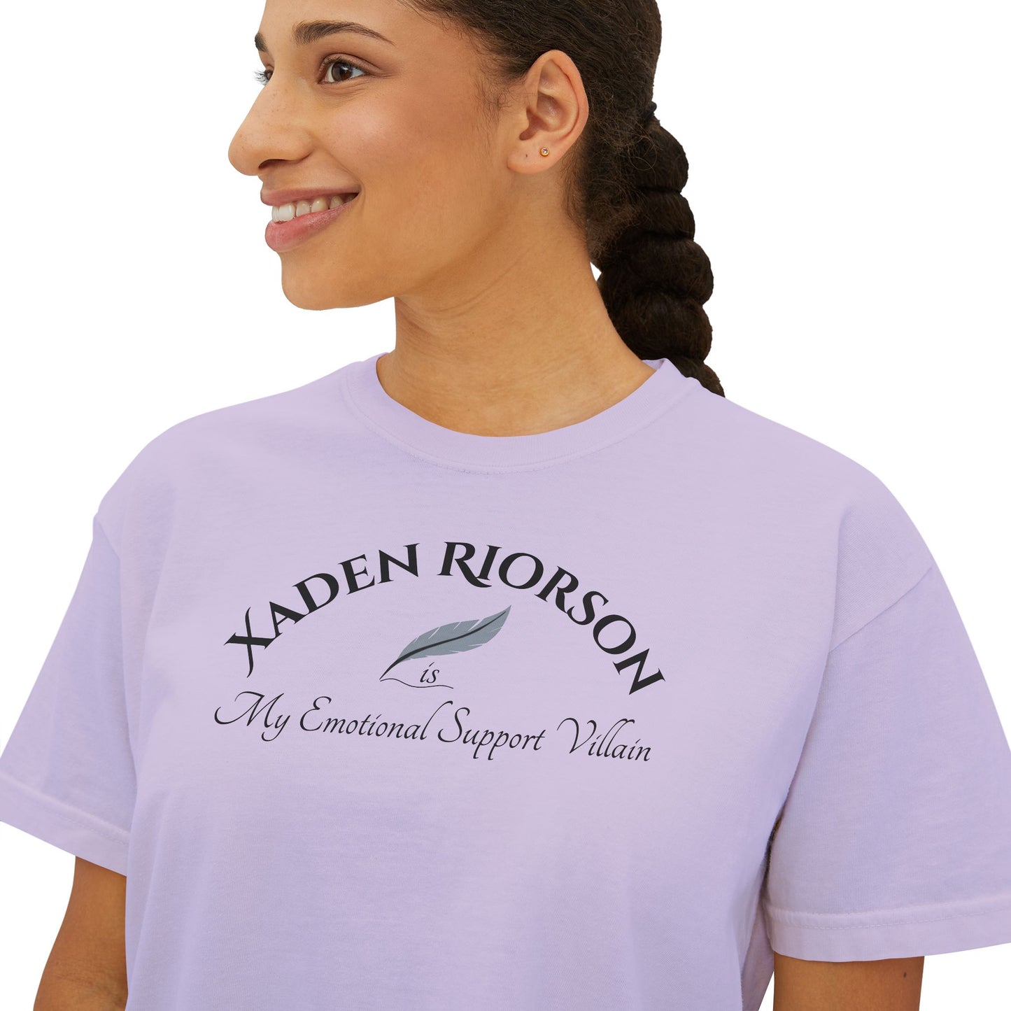 Xaden Cozy Supportive Boxy Tee for Women, Casual Everyday Wear, Gift for Friends, Motivational Women's T-Shirt, Cute Summer Top