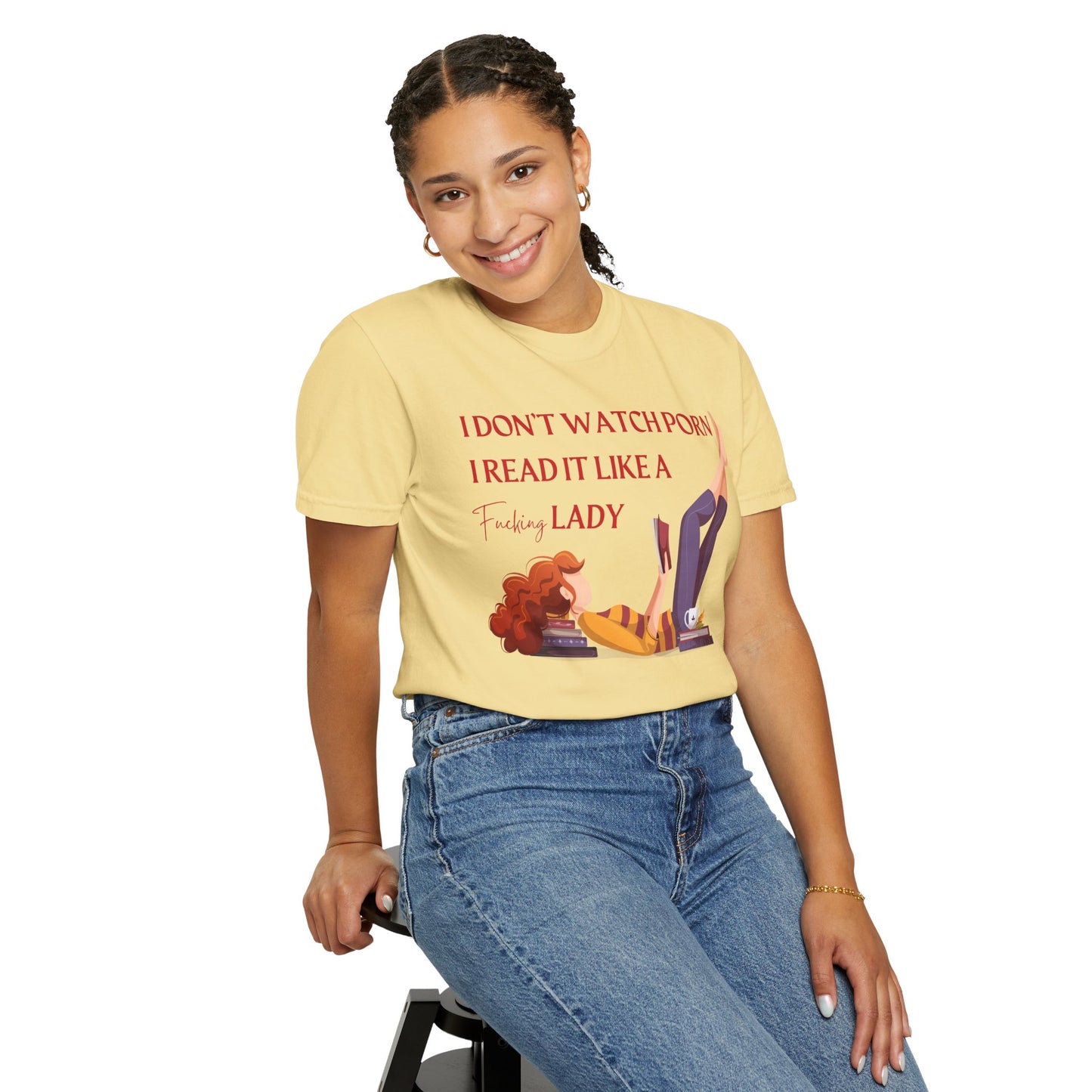 I Don’t Watch Porn, I Read It Like a Fancy Lady Tee | Spicy BookTok Humor Shirt