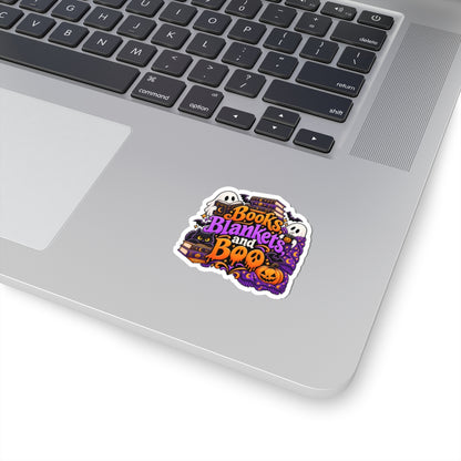 Books, Blankets & Boo Sticker | Cozy Halloween Reader Decal